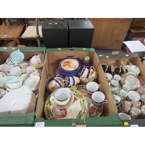 161 - Three trays of assorted tea ware etc to include Limoges coffee cans and saucers, Royal Albert Elfin ... 