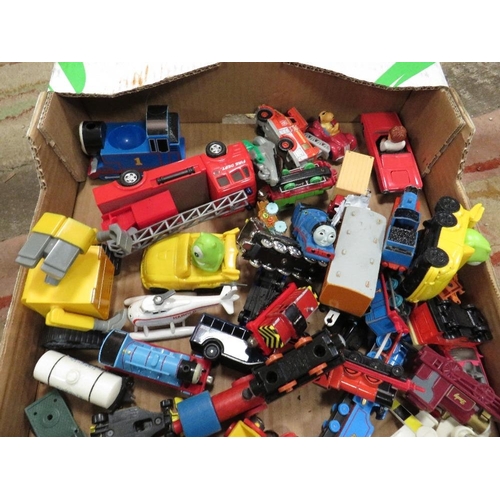 60 - A vintage Action Man truck together with toy cars and a selection of Thomas the Tank Locomotive toys... 