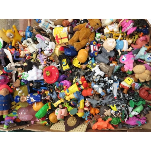 61 - Two trays of assorted vintage McDonalds happy meal toys and other similar examples