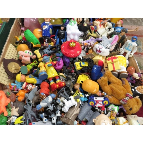 61 - Two trays of assorted vintage McDonalds happy meal toys and other similar examples