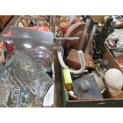 76 - Two trays of assorted metalware and glass etc together with a projector