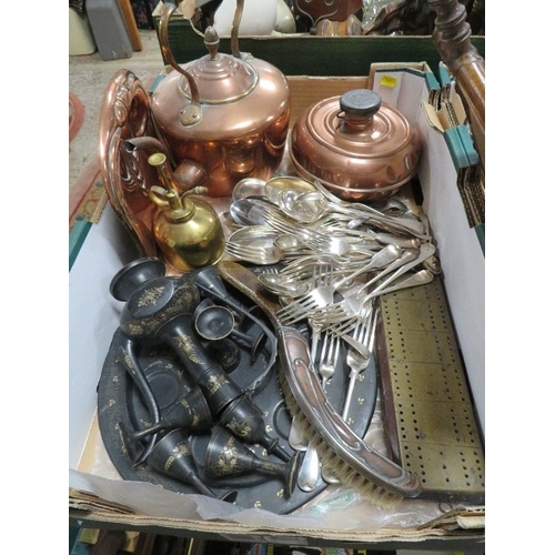 75 - A tray of various metalware