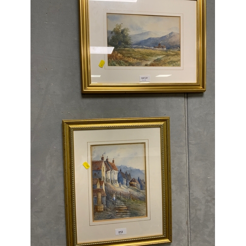 212 - M Broomhead - A pair of watercolors depicting alpine scenes