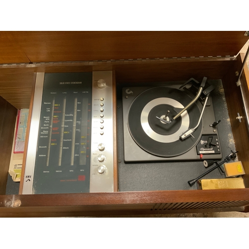 852 - A mid-century teak His Masters Voice radiogram with a Garrard 3000 record deck and stereogram - Hous... 