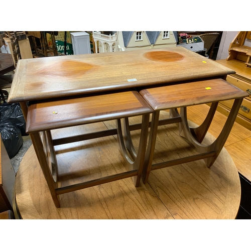 854 - A mid-century teak nest of three tables A/F - possibly G-Plan