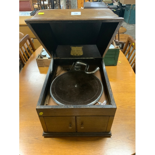 867 - An oak vintage Electrola table top gramophone