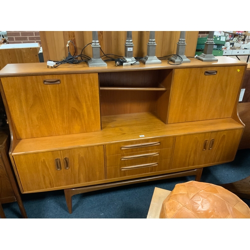 896 - A large mid-century, teak possibly G plan, sideboard H 122 cm W 188 cm