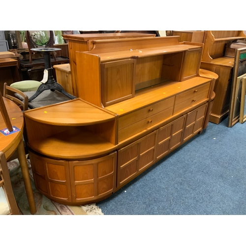 916 - A mid-century teak sideboard together with two matching corner units, possibly by Nathan