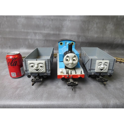 1 - BACHMANN GARDEN SCALE THOMAS THE TANK ENGINE No.1, together with a matching pair of grey uncovered w... 