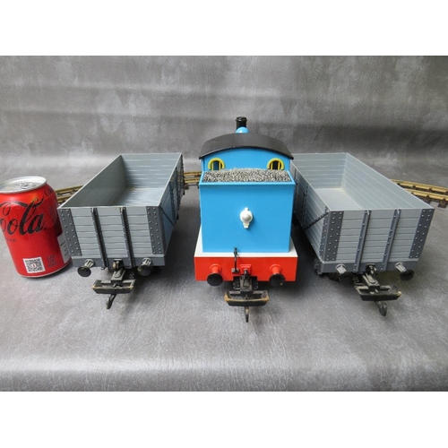 1 - BACHMANN GARDEN SCALE THOMAS THE TANK ENGINE No.1, together with a matching pair of grey uncovered w... 