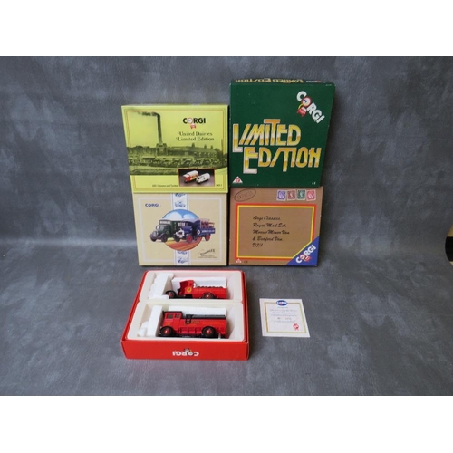 102 - FIVE BOXED CORGI DIE CASE TWIN SETS, to include Royal Mail, Ruddles Beer, Charrington Brewery, Unite... 