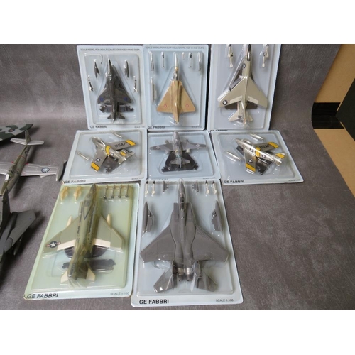 109 - EIGHT CARDED 1:100 SCALE G E FABBRI AEROPLANES, together with a collection of mainly diecast uncarde... 