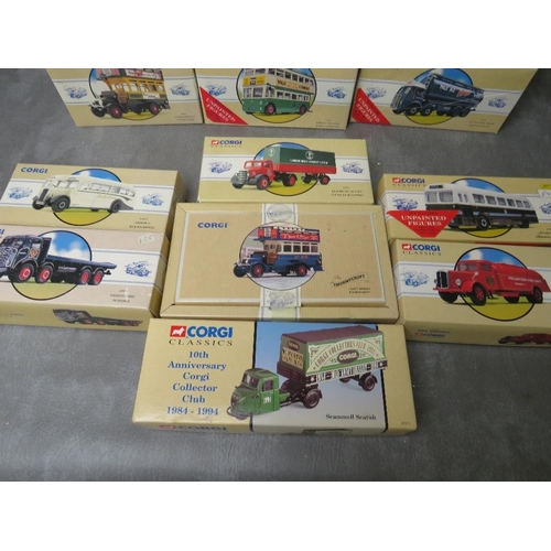 118 - SIXTEEN BOXED CORGI VEHICLES, to include Karrier trolley bus Ipswich 97316, Glasgow Daimler bus 9733... 