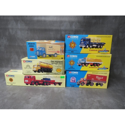 119 - SIX BOXED CORGI LORROES / TANKERS. to include five From The Classics range - BRS Leyland Octopus 246... 