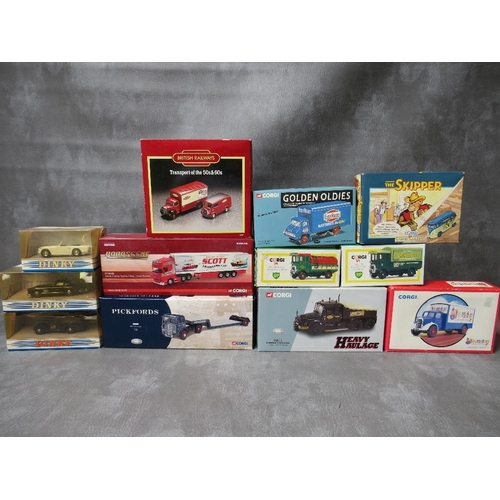 124 - NINE BOXED CORGI DIE CAST VEHICLES, to include limited edition ERF low loader 1:50 scale CC10202, Sc... 