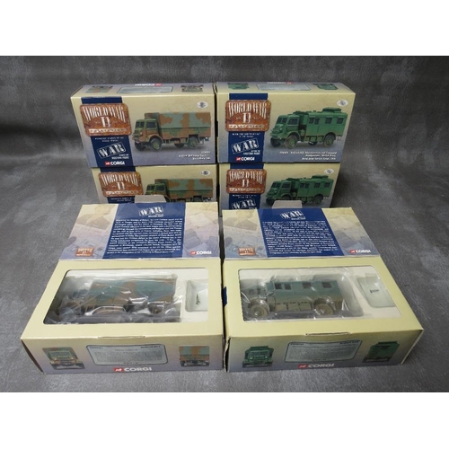 20 - SIX BOXED CORGI MILITARY VEHICLES, all 1:50 scale, to include CC51602 T34 Soviet Army Tank, 3 x CC60... 