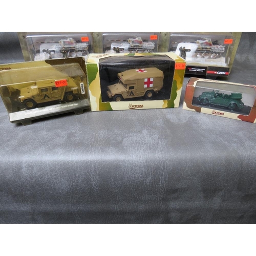 24 - THREE BOXED CORGI 'SKIRMISH' CC60213 PANTHER AUSF G TANKS, and 3 infantry figures Ardennes 1944, tog... 