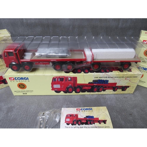 28 - FIVE BOXED CORGI CLASSICS 24601 BRITISH ROAD SERVICES LEYLAND OCTOPUS PLATFORM LORRY, all limited ed... 