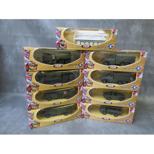 35 - NINE BOXED SOLIDO MILITARY VEHICLES, scale 1:50, all Batailles Battles vehicles, to include 6231, 61... 