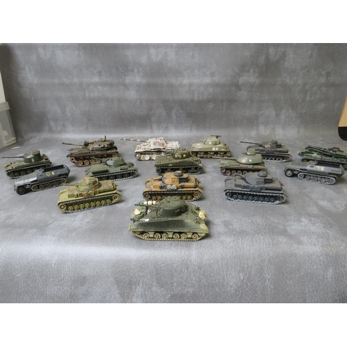 40 - FIFTEEN UNBOXED TANKS / HALF TRACKS, by Corgi / Solido