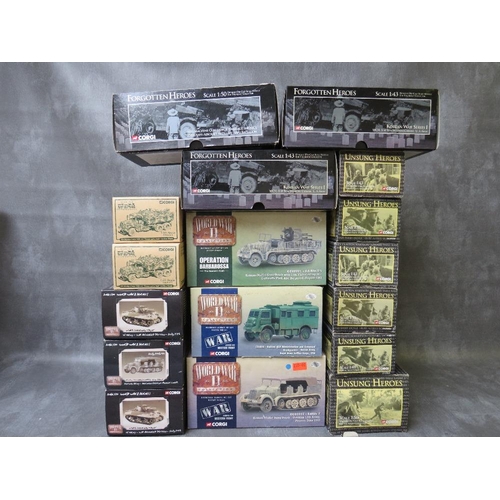 43 - SEVENTEEN BOXED CORGI MILITARY VEHICLES, to includ three x WWII Collection CC6002, CC6002, CC60001, ... 