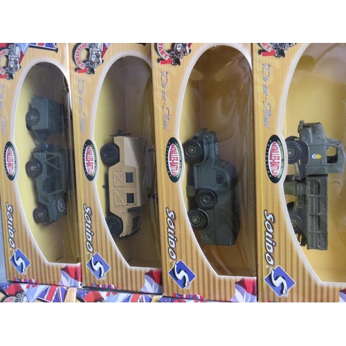 51 - TWELVE BOXED SOLIDO MILITARY VEHCLES FROM THE BATAILLES BATTLES RANGE, to include 6244, 6145, 6135, ... 