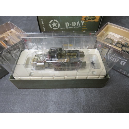 55 - FOUR BOXED CORGI D DAY 60th ANNIVERSARY US ARMY M3A1 HALF TRACK VEHICLES US60401, together with a bo... 