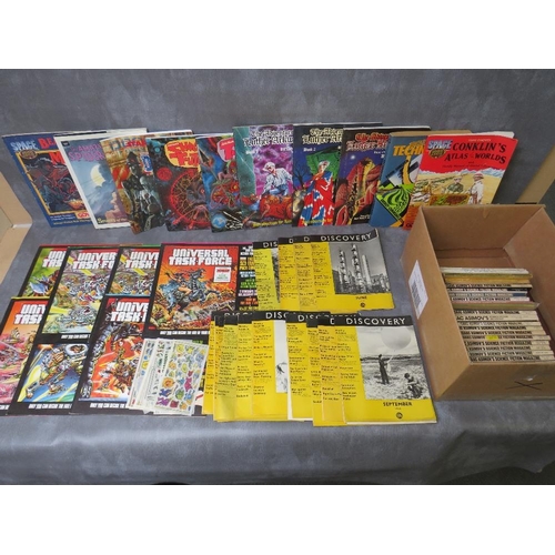 64 - BOX CONTAINING SIXTEEN VINTAGE 1940'S DISCOVERY MAGAZINES, seventeen ISAAC Asimov science fiction ma... 