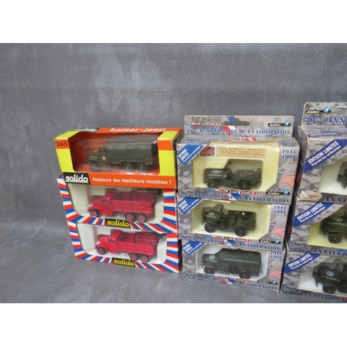 68 - TWENTY ONE BOXED SOLIDO MILITARY VEHICLES to include ten limited edition from the 50th Anniversaire ... 