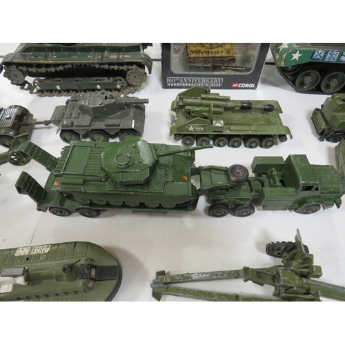 141 - A LARGE COLLECTION OF MIXED SCALE MILITARY VEHICLES, all unboxed, by Dinky, Matchbox etc., to includ... 