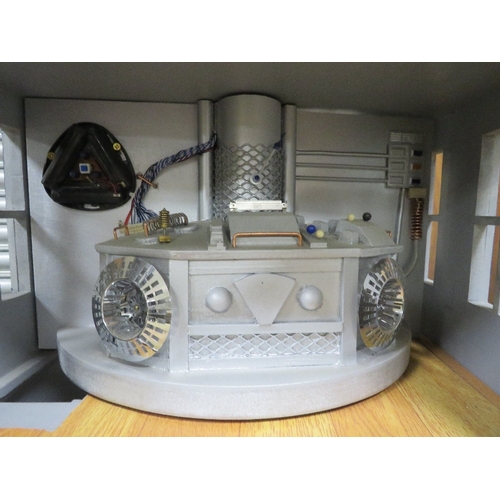 72 - DR WHO INTEREST - A SCRATCH BUILT DOLLS HOUSE IN THE FORM OF THE TARDIS,  with various detachable ou... 