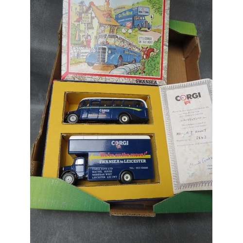 10 - TWO BOXED DANBURY MINT 1964 ASTON MARTIN DB5 1:24 SCALE, together with a Corgi 'We're on The Move' d... 