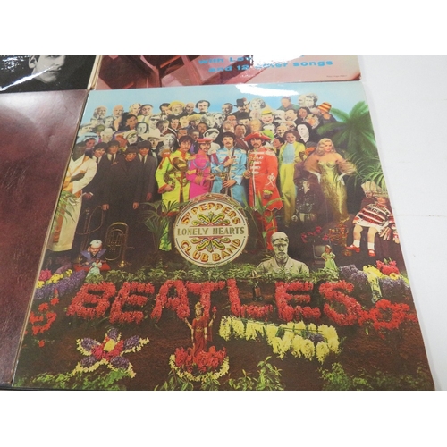 147 - FOUR BEATLES LP RECORDS, to include Please Please Me Mono PMC 1202, with The Beatles Mono PMC 1206, ... 