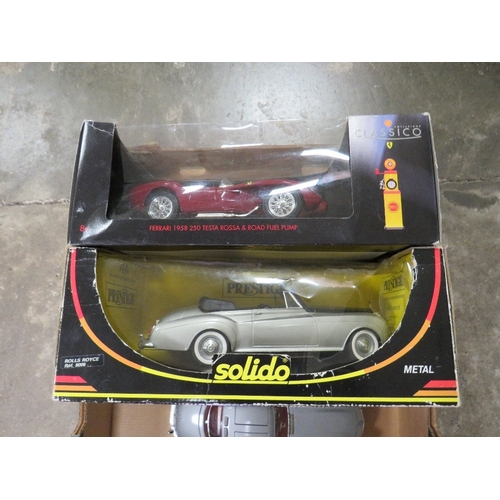 153 - A BOXED SOLIDO 1:18 SCALE ROLLS ROYCE 8006, boxed Classico 1958 Ferrari Testa Rossa - box A/F, toget... 