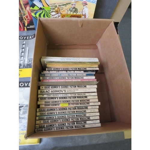 64 - BOX CONTAINING SIXTEEN VINTAGE 1940'S DISCOVERY MAGAZINES, seventeen ISAAC Asimov science fiction ma... 