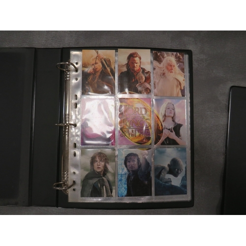 87 - FIVE LORD OF THE RINGS TOPPS TRADING CARD BINDERS AND CONTENTS, together with three Lord of The Ring... 