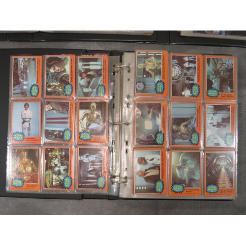 88 - THREE STAR WARS TOPPS TRADING CARD BINDERS AND CONTENTS