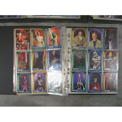 88 - THREE STAR WARS TOPPS TRADING CARD BINDERS AND CONTENTS