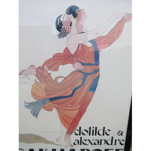 202 - A large Clotilde & Alexandre Sakharoff framed poster, overall approximately 106 x 77 cm