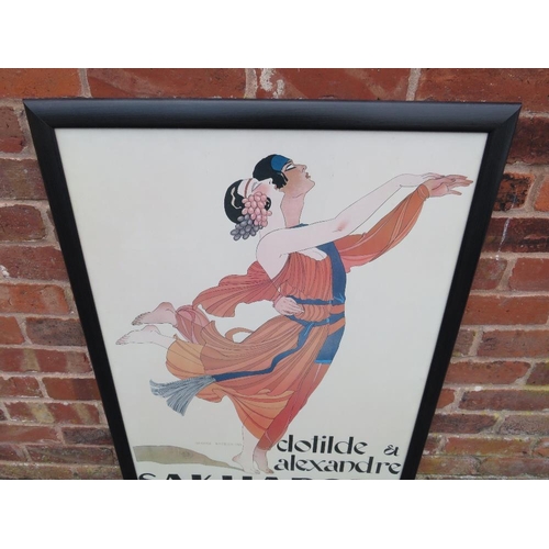 202 - A large Clotilde & Alexandre Sakharoff framed poster, overall approximately 106 x 77 cm