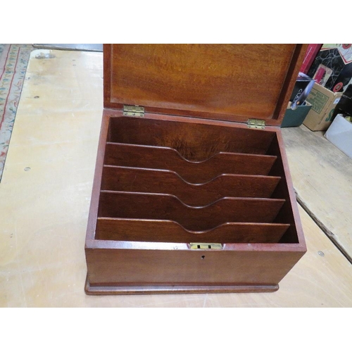 243 - A vintage mahogany stationary box