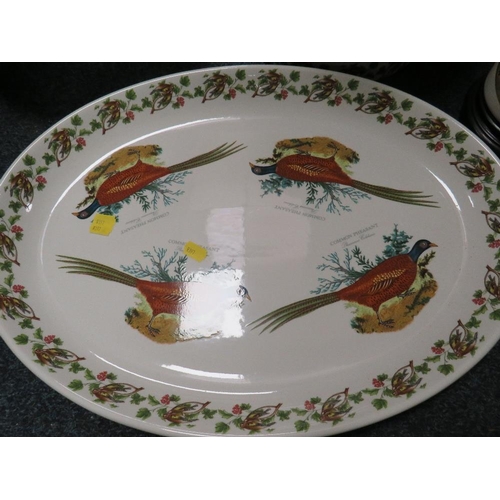 270 - Four pieces of Portmeirion Common Pheasant ceramics to include a large lidded bread pot