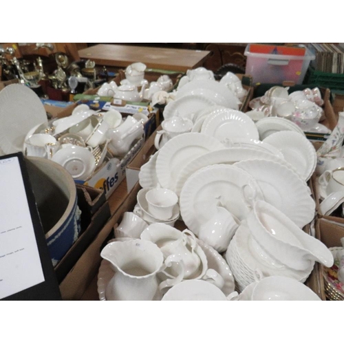 287 - Five trays of assorted ceramics to include Royal Albert 