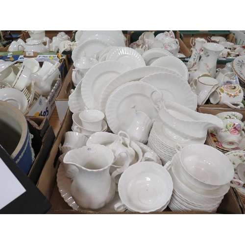 287 - Five trays of assorted ceramics to include Royal Albert 