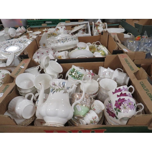 292 - Four trays of assorted ceramics to include Royal Albert Brigadoon etc