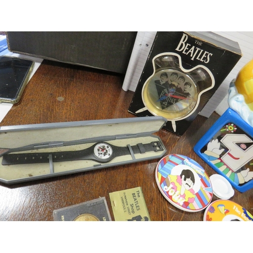 170 - A SELECTION OF MAINLY CHINA BEATLES MEMORABILIA, to include unusual Yellow Submarine money box with ... 