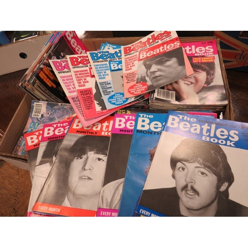 171 - A BOX CONTAINING CIRCA TWO HUNDRED BEATLES MONTHLY BOOK AND BEATLES APPRECIATION SOCIETY MAGAZINES, ... 