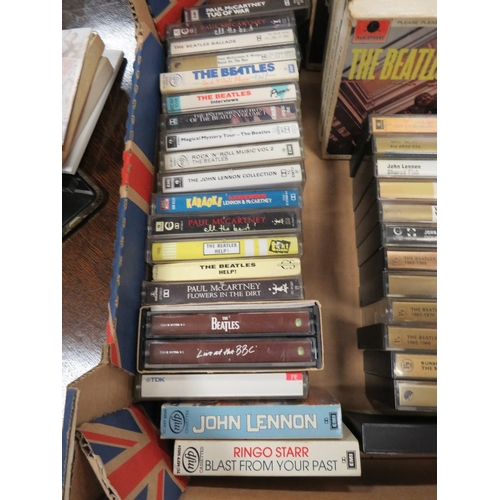 173 - A COLLECTION OF THIRTY THREE BEATLES CASSETTE TAPES, together with seven boxed Beatles Mono tape rec... 