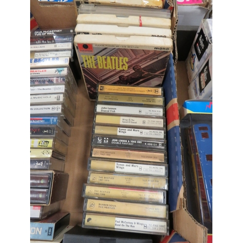 173 - A COLLECTION OF THIRTY THREE BEATLES CASSETTE TAPES, together with seven boxed Beatles Mono tape rec... 