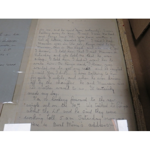 175 - BEATLES INTEREST - A UNIQUE FRAMED LETTER FROM 1963 FROM JOHN LENNON'S AUNT MIMI TO A BEATLES FAN, a... 